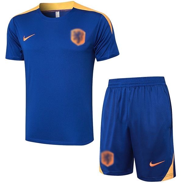 Nethland maglia da allenamento uniforme blu da uomo kit da calcio abbigliamento sportivo tuta da calcio top maglia sportiva 2024-2025
